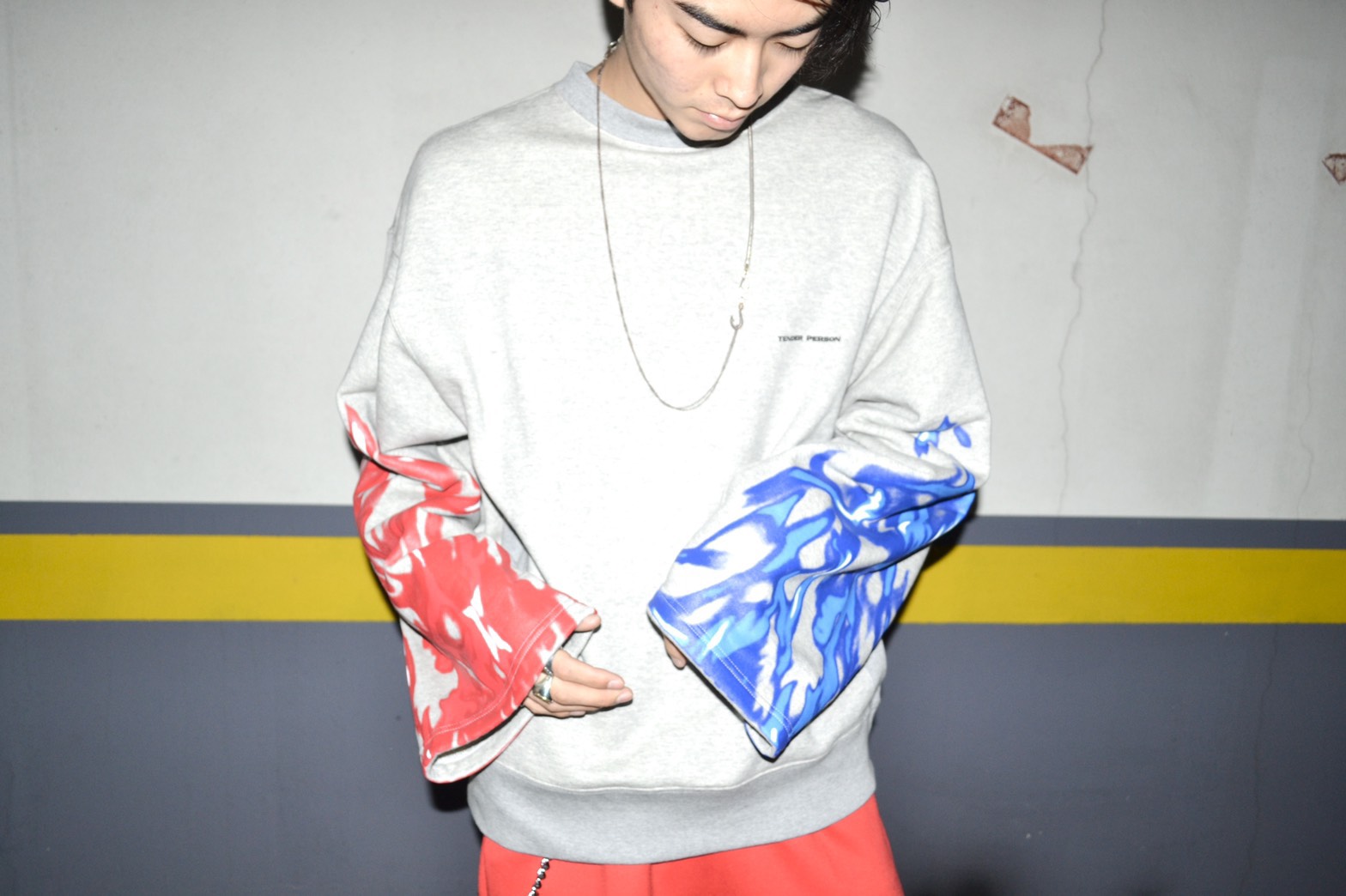 TENDER PERSON(テンダー パーソン)/Flame Pattern Sweat(フレーム パターン スウェット)